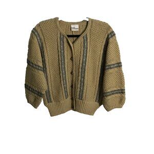 Vintage Sigi Scheiber Womens Sweater Knit Button Up Chunky Knit Medium Cardigan